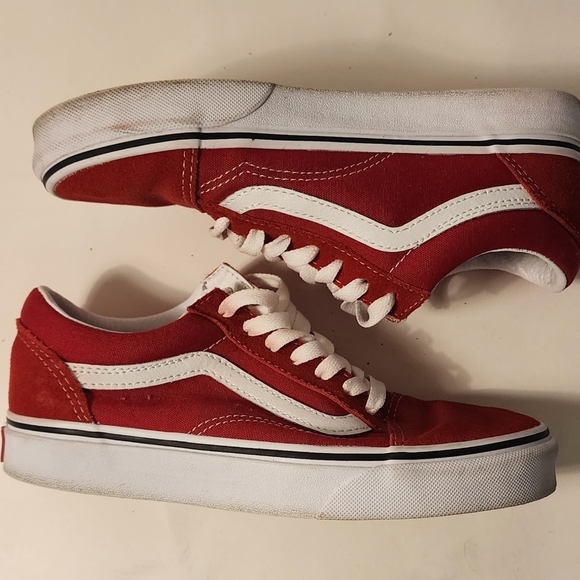 Vans Old Skool Racing Red and True White, Womens 6, Mens 4.5 - Picture 5 of 7